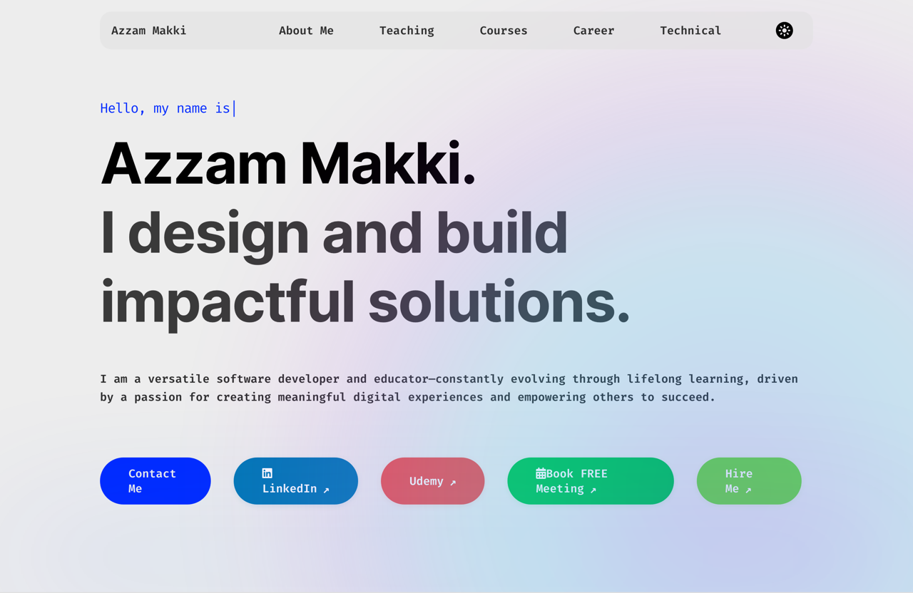 Azzam Makki personal brand portfolio website designed and built by GoWebRise